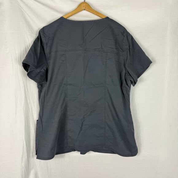 Cherokee Scrub Top Lot of 2 Unisex XL Pockets Nursing Medical Blue Gray - Picture 6 of 12
